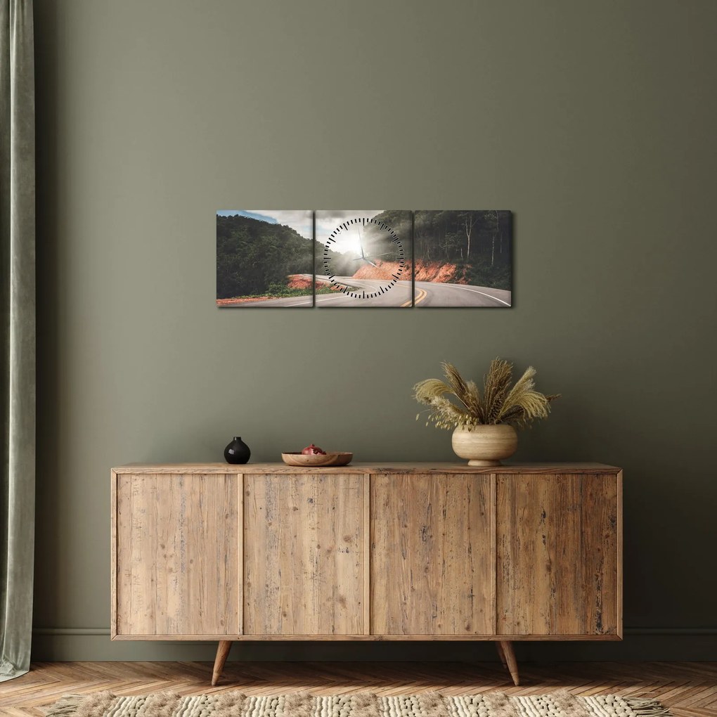 Obraz - Cesta štart (s hodinami) (90x30 cm)