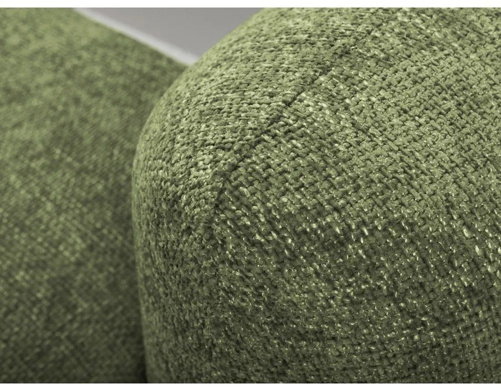 Zelená ženilková rozkladacia/s úložným priestorom rohová pohovka (ľavý roh/s leňoškou) Mele – Makamii