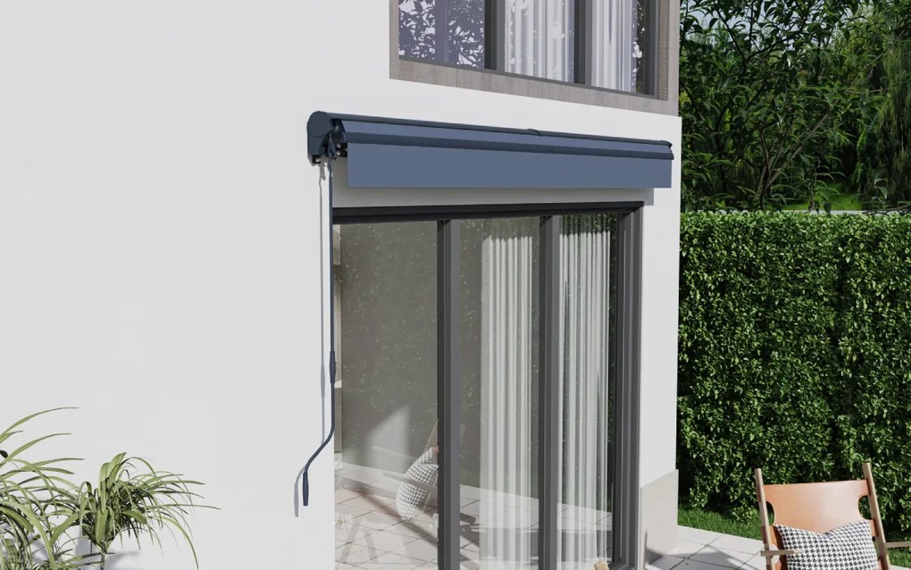 Elektrická markíza BestBerg BBSU-E350CG / 350 × 300 cm / sivá