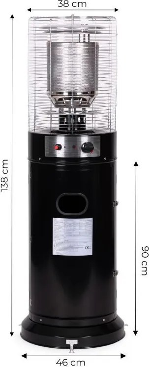 Plynový ohrievač 11 kW sklenený ohrievač do záhrady, terasy, redukčný kryt hadice
