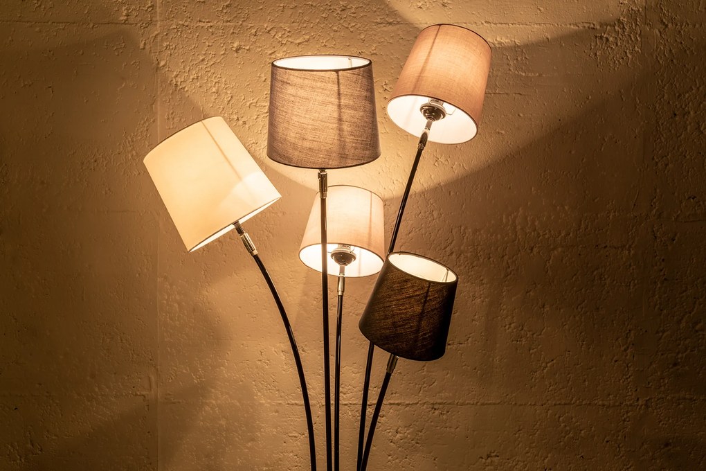 Stojacia lampa Levels čierna biela šedá
