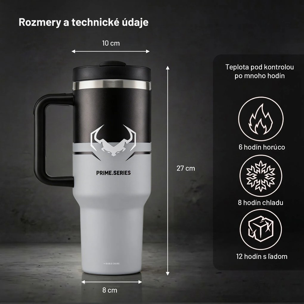 Termohrnček s rukoväťou sivý Diablo Nightwolf Moon