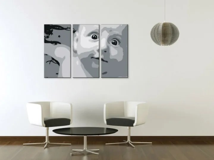 Ručne maľovaný POP Art obraz CHILD 3 dielny child