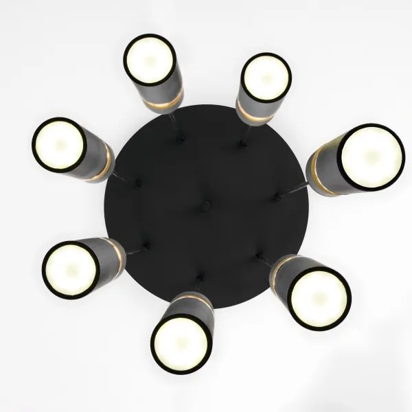 Jupiter 2015 - Luster na lanku ALAS 7xGU10/10W/230V čierna/zlatá