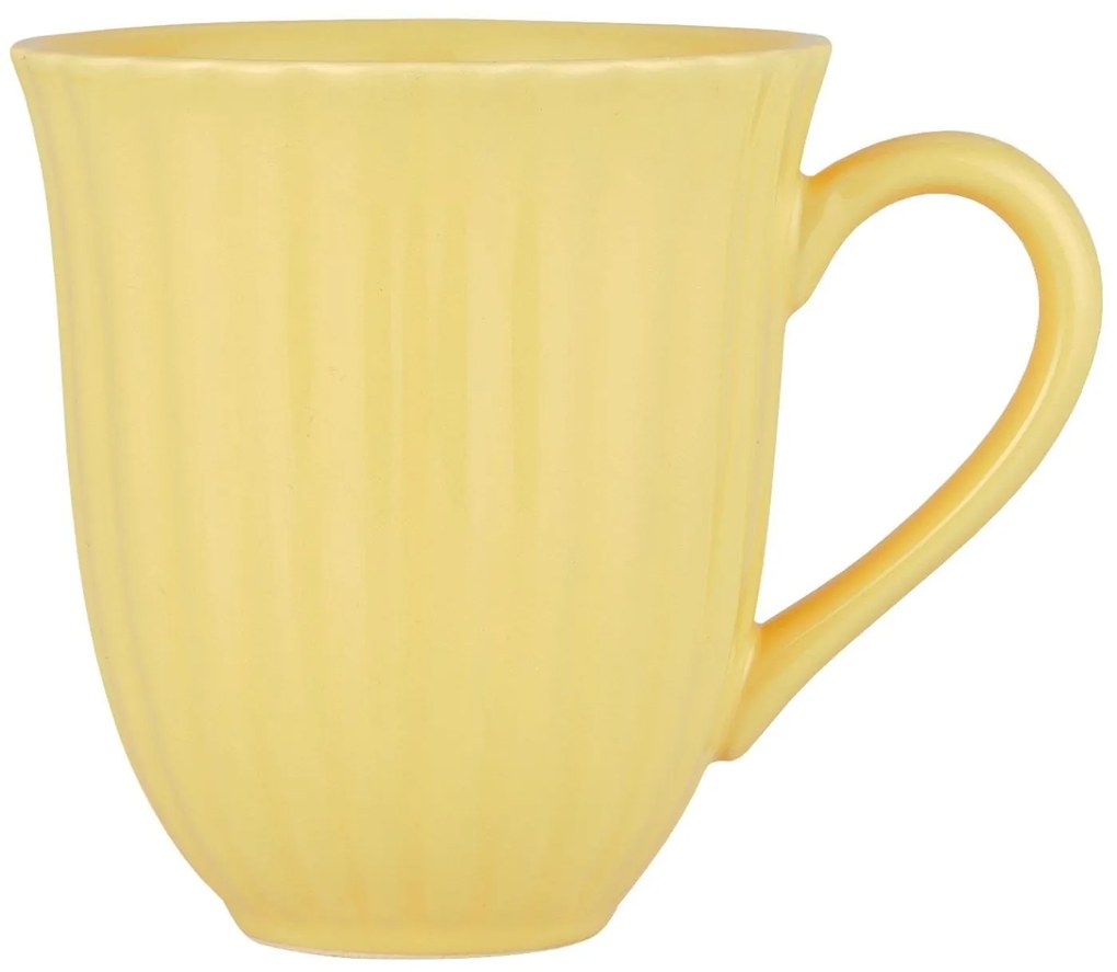 IB Laursen Žltý keramický hrnček s vrúbkami MYNTE LEMONADE