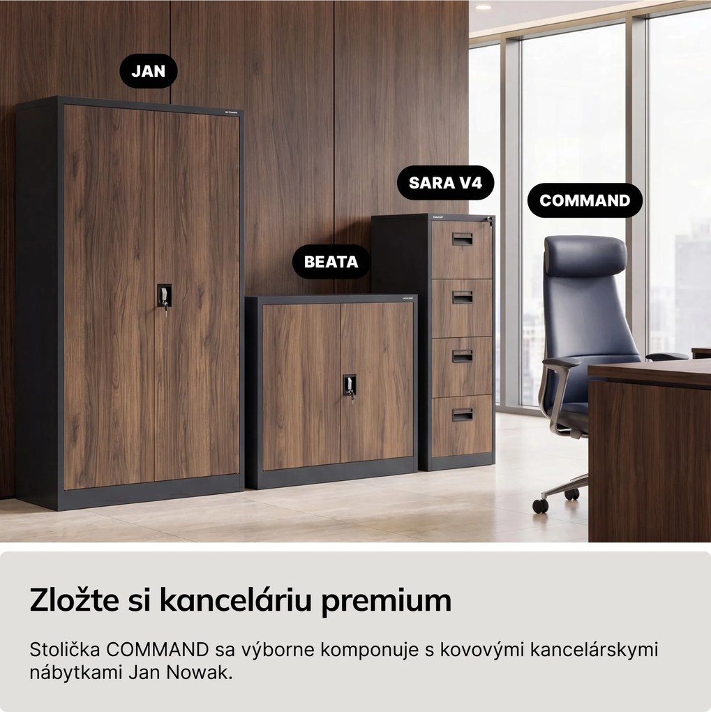 Kožené kancelárske kreslo pre riaditeľa modré: COMMAND