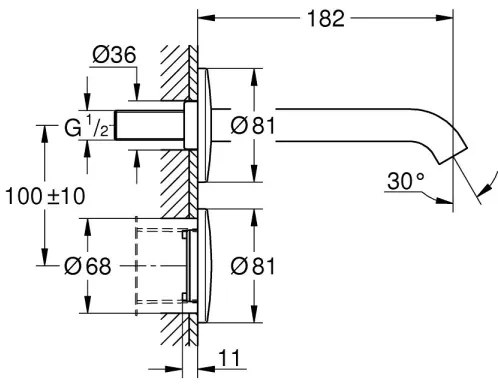 GROHE 36447000 - Infračervená elektronická batéria ESSENCE E 182 mm lesklý chróm