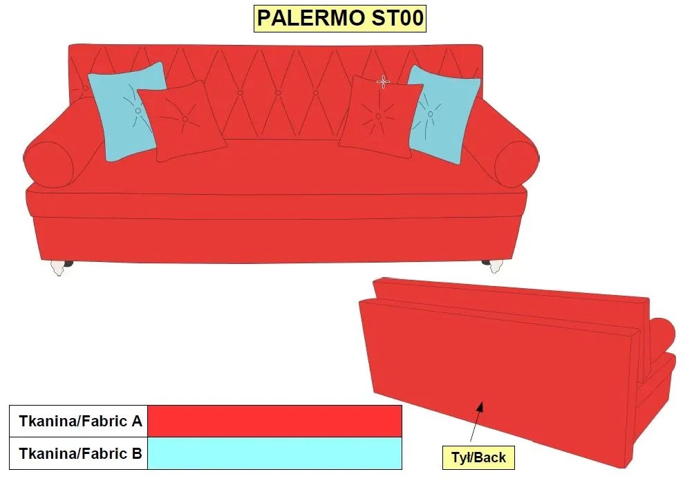Moderní pohovka Palermo ST00, zelená / hnedá (a-cairo 25 / b-cairo 34)