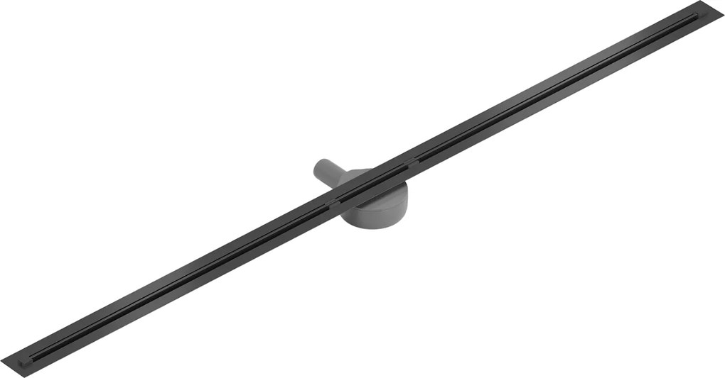 Mexen Flat Super Slim, super tenký odtokový žľab s 360° rotačným sifónom 180 cm, čierna matná, 1751180