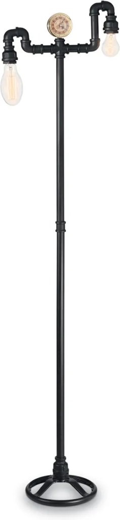 Stojacia lampa z vodovodných trubiek 2xE27