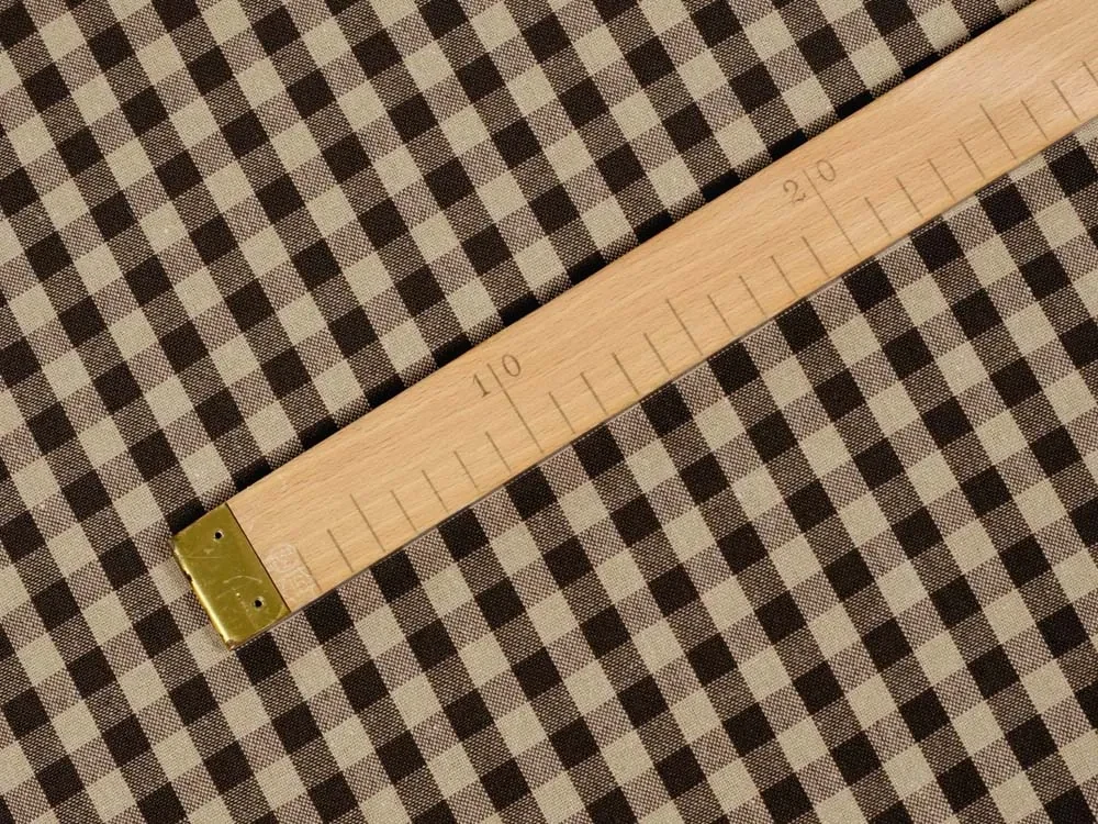 Biante Bavlnený oválny obrus Olivia OL-019 Hnedo-béžová kocka malá 140x220 cm