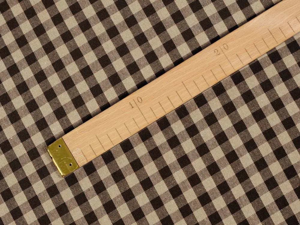 Biante Bavlnený záves Olivia OL-019 Hnedo-béžová kocka malá 140x220 cm