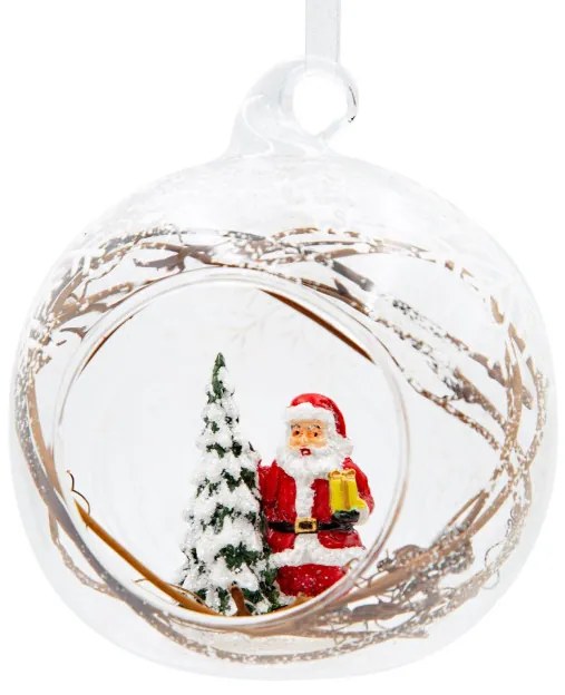 Závesná vianočná dekorácia CHRISTMAS 526 biela / hnedá (4 ks)