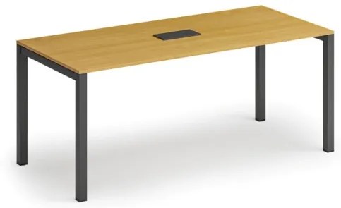 Stôl SQUARE 1800 x 800 x 750, buk + stolová zásuvka TYP V, čierna