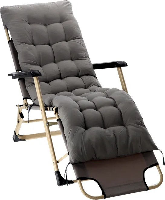 CH Záhradné skladacie relaxačné kreslo s vankúšom Zero V - tmavosivá