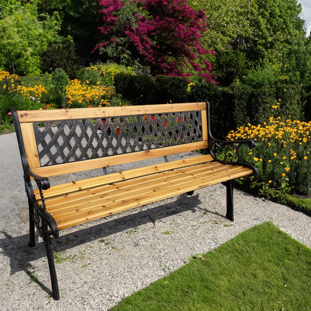 Záhradná lavica MIRT béžová/jedľové drevo