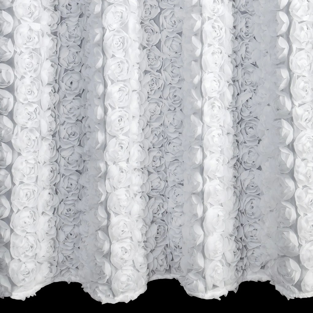 ZÁCLONA NA PÁSKE EVA MINGE ROSES6 140X270 CM BIELA