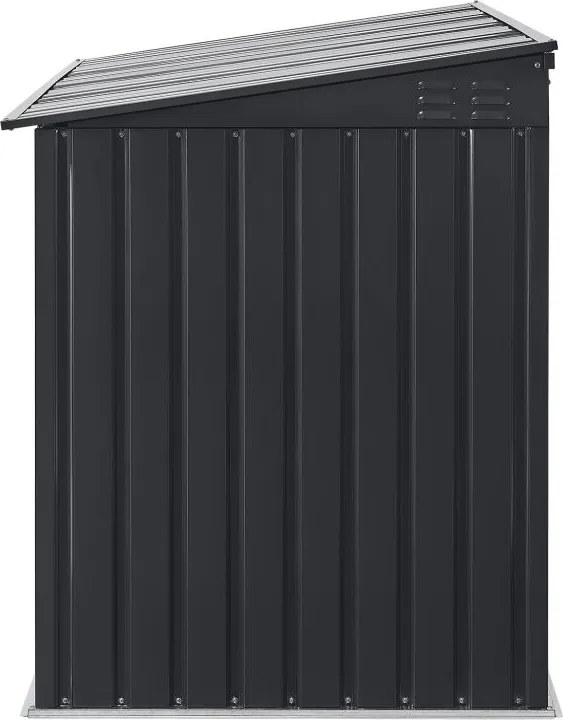 Kovový prístrešok, 3 popolnice, výklopné veko, 200×105×128cm