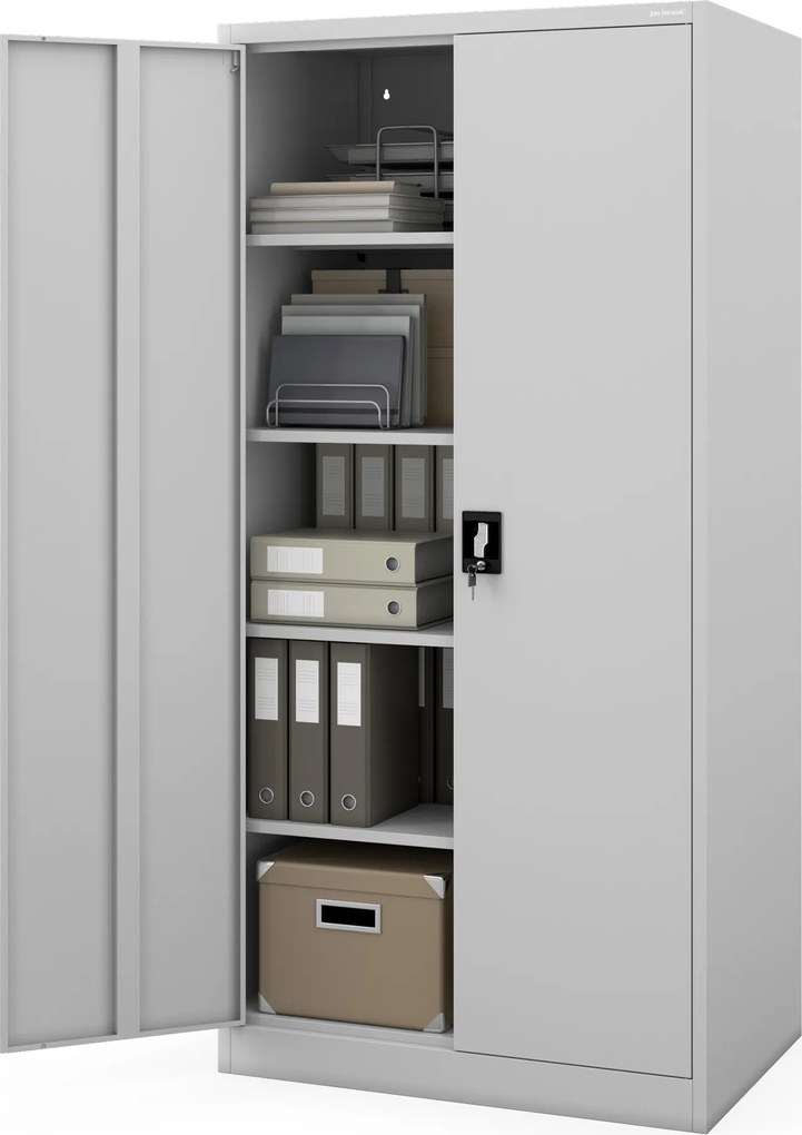 Kovová kancelárska a dielenská skriňa sivá JAN D600 900 x 1850 x 600 mm
