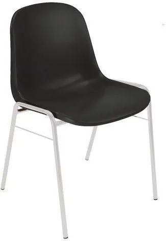 Plastová jedálenská stolička Manutan Shell, čierna