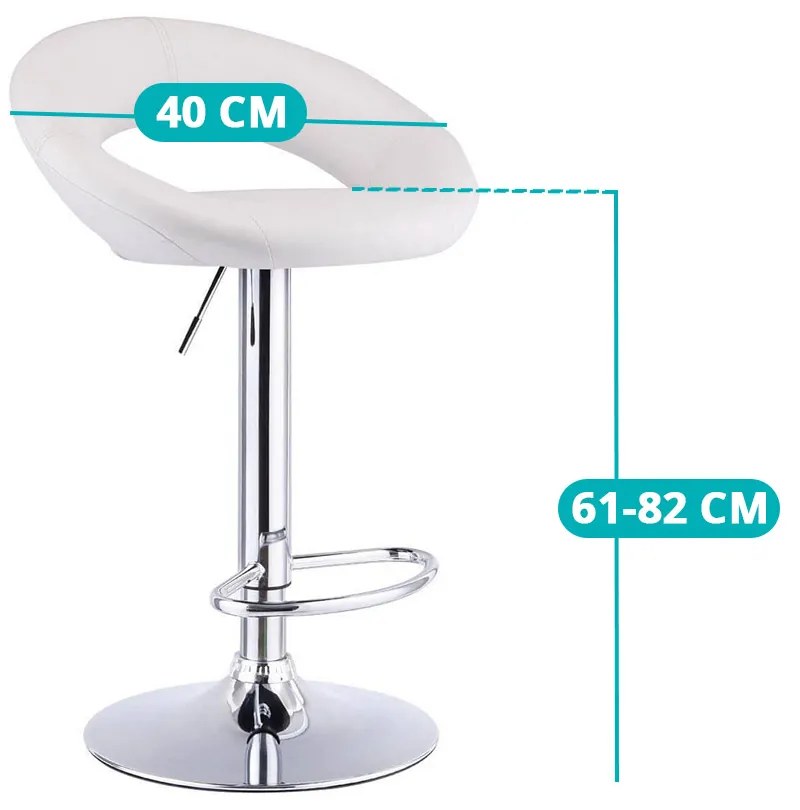 Barové stoličky, 2 ks, viac farieb- Biele