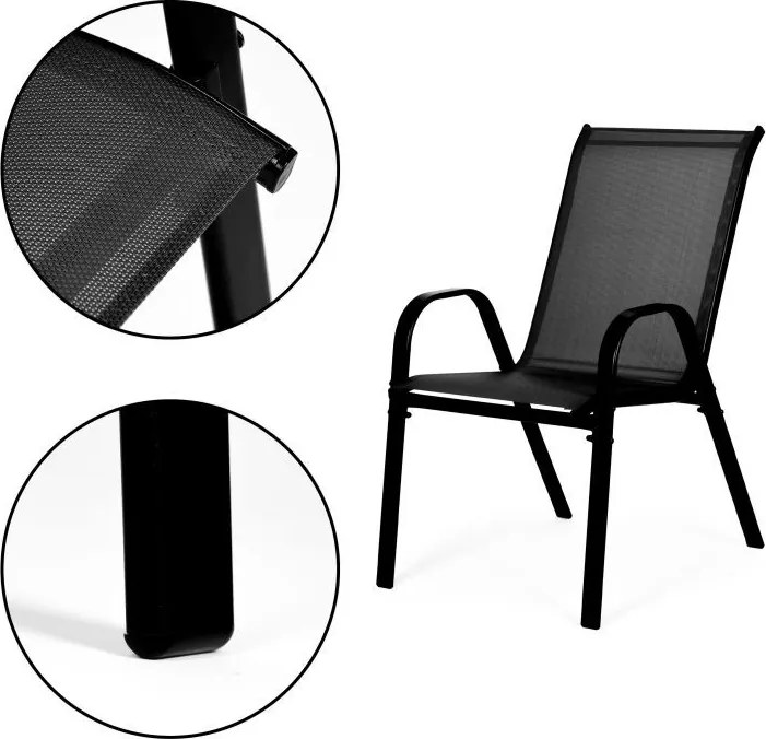 Set 2 čiernych stoličiek