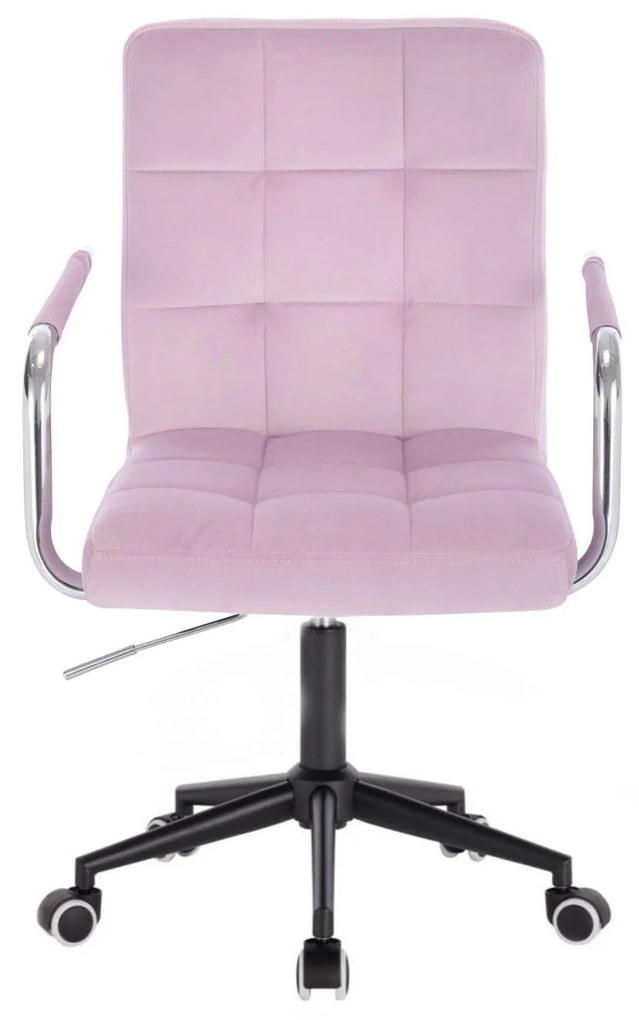 LuxuryForm DESIGN Stolička VERONA VELUR na čiernej podstave s kolieskami - levanduľa