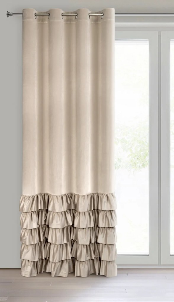 ZATEMŇOVACÍ ZÁVES NA KRÚŽKOCH DANI 140X250 CM BÉŽOVÁ