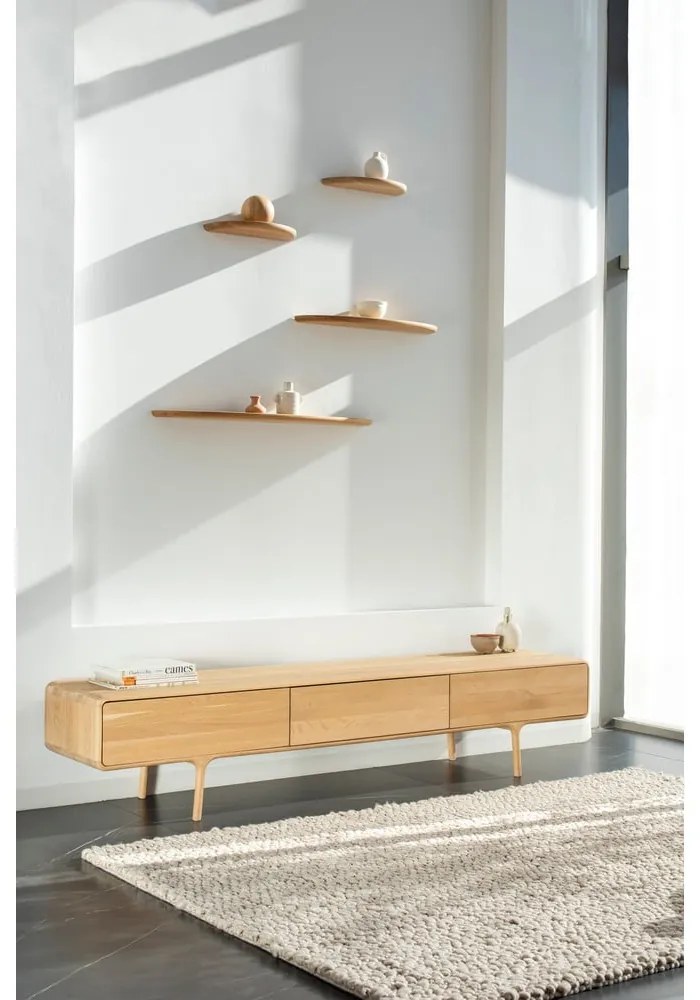 Police z dubového dreva v prírodnej farbe Mu - Gazzda