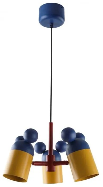 Modrý detský luster s kovovým tienidlom ø 30 cm Mouse II – GTV