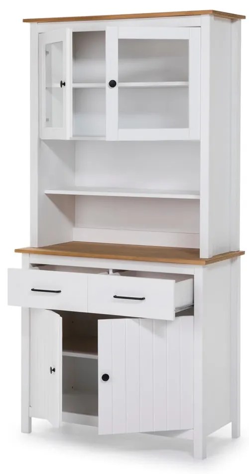 Biela vitrína z borovicového dreva 90x180 cm Miranda – Marckeric