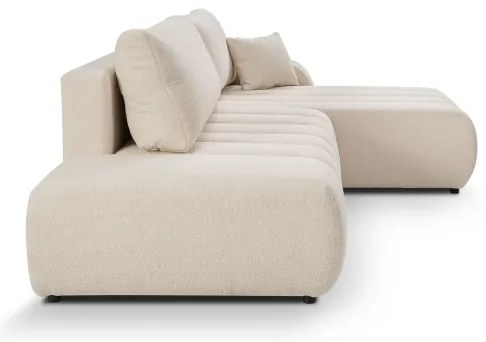 Rozkladacia rohová sedacia súprava do tvaru L DESIO, ľavá, béžová, s úložným priestorom