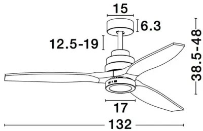 Stropný ventilátor Nature 132 biele s diaľkovým ovládaním