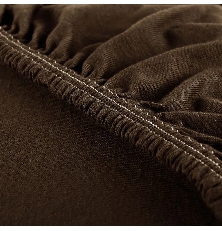 Plachta posteľná tmavohnedá jersey EMI, Plachta 200x220
