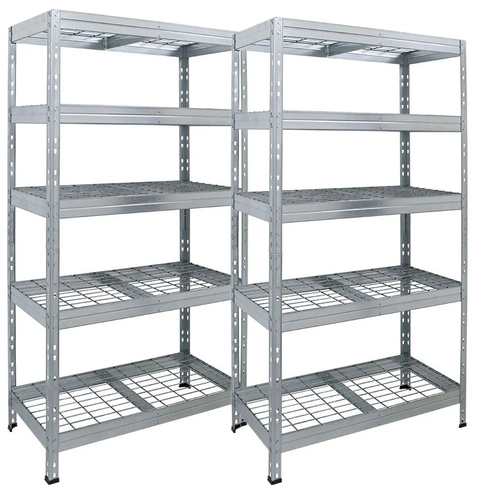 2x RIVET regál s drôtenou policou,180x150x60cm, 4 police, 400 kg na policu, zinok