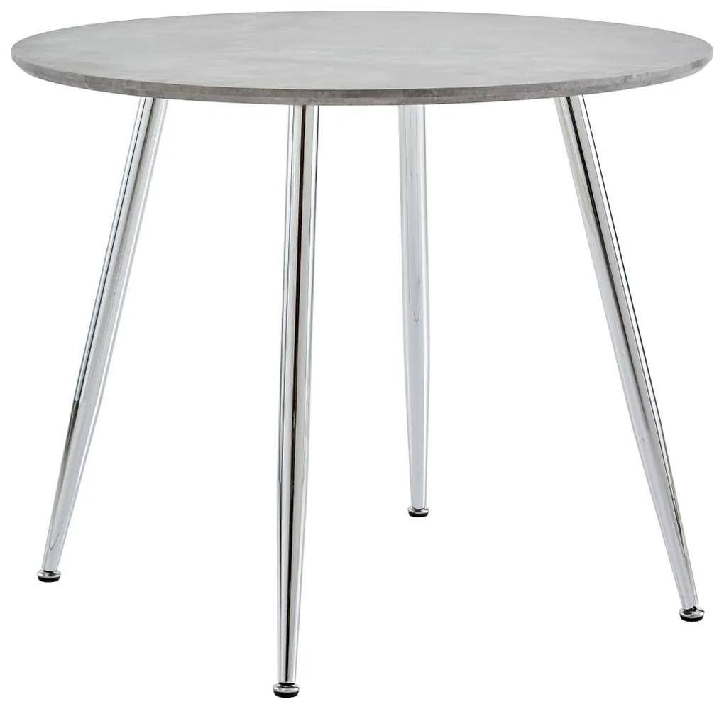 vidaXL Jedálenský stôl, betónovo strieborný 90x73,5 cm, MDF