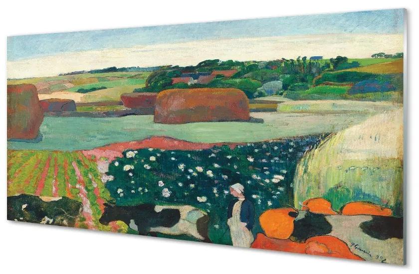Obraz na skle Art maľované pohľad vidieka 140x70 cm