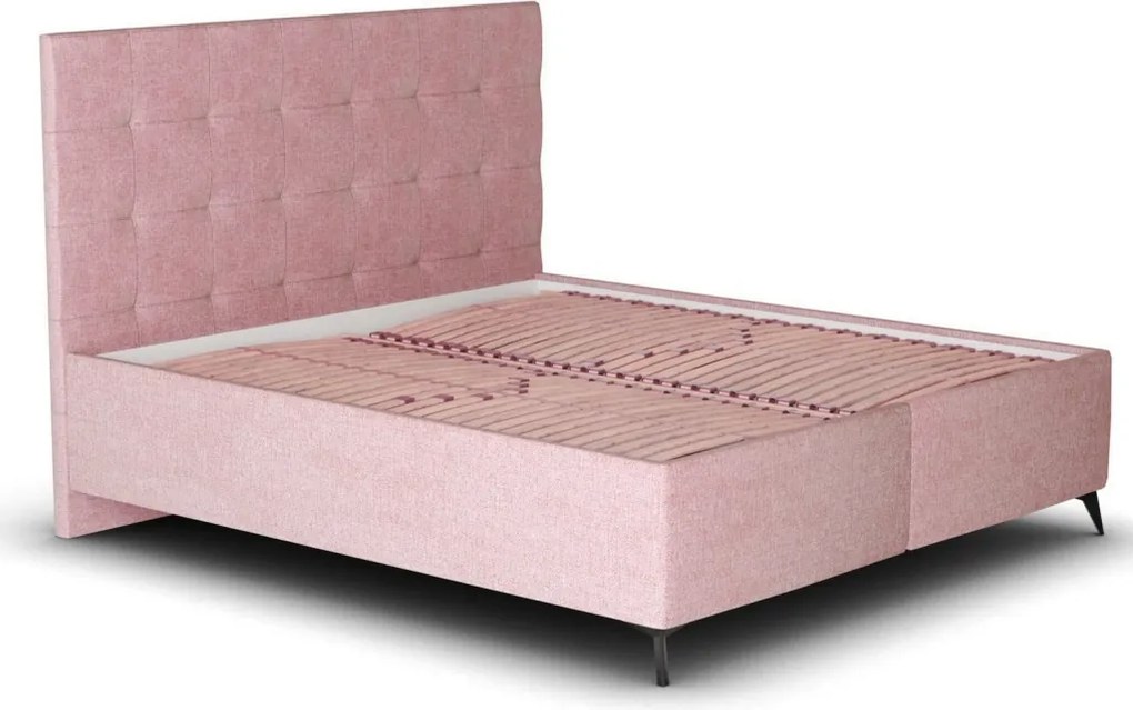Posteľ s úložným priestorom Dora 180x200 cm, ružová látka