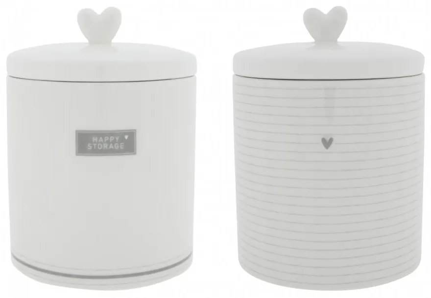 Jars Ass Large White/grey (2x6pcs) 14x14x16,5cm