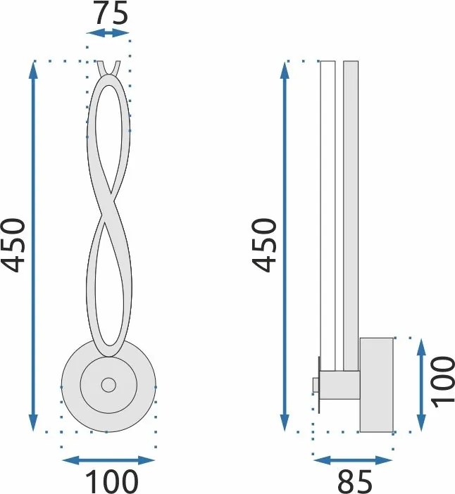Toolight Toolight, LED nástenné svietidlo APP1048-W, čierna, OSW-03954