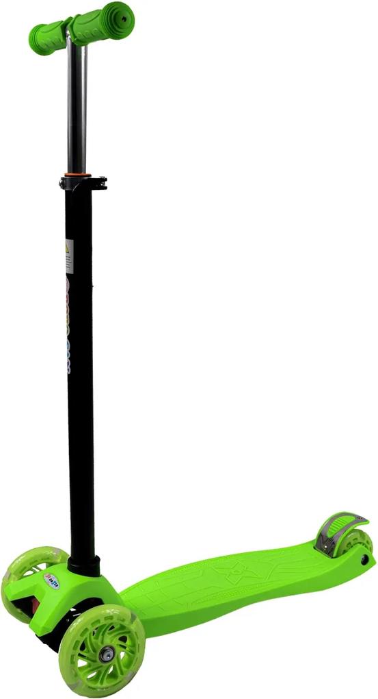 Bobo-San Detská trojkolesové kolobežka s LED kolieskami Green