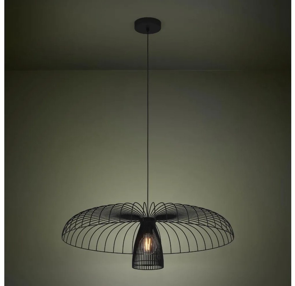 Eglo 390216 - Luster na lanku CHAMPERICO 1xE27/60W/230V 77 cm čierna