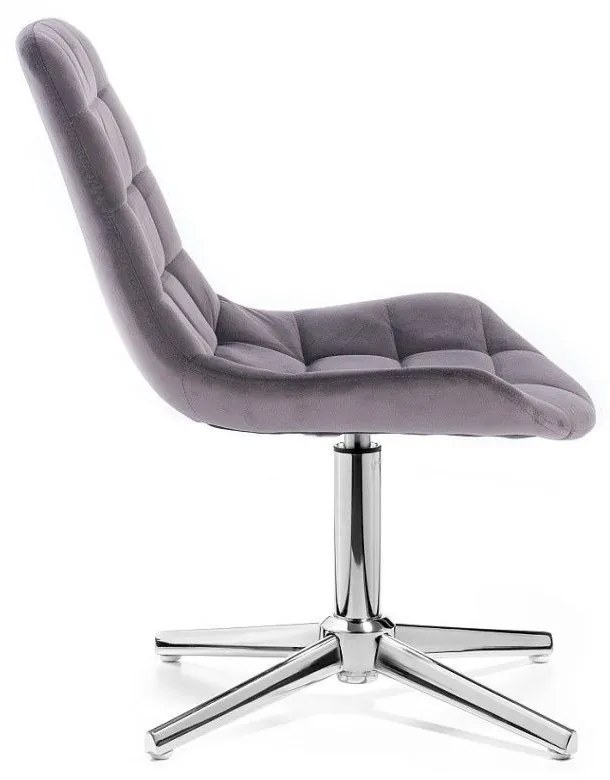 LuxuryForm DESIGN Stolička PARIS VELUR na striebornom kríži - šedá