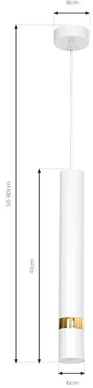 Závesné svietidlo Joker, 1x biele kovové tienidlo, w/g