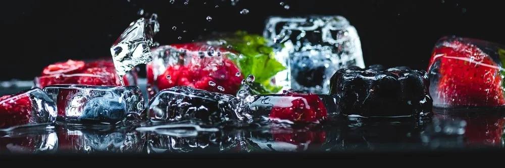 Obraz ľadové kocky ovocia - 150x50