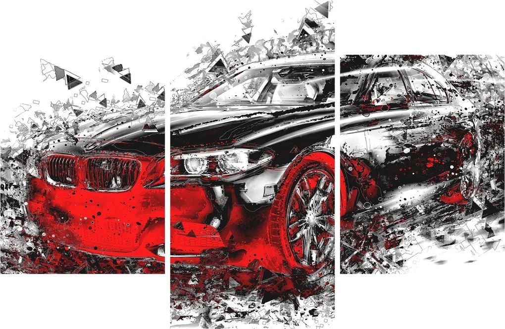 Obraz - Maľované auto v akcii (90x60 cm)