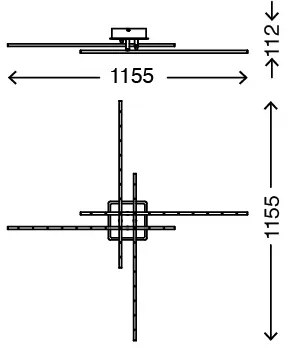 Briloner 3254-042 - LED Stmievateľné stropné svietidlo TEMPALTE 4xLED/11W/230V