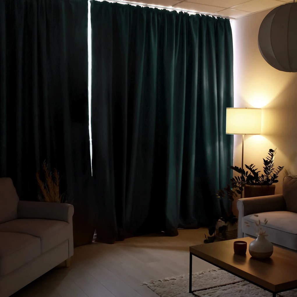 Goldea zatemňovací záves blackout so saténovým leskom - petrolejový 270x240 cm