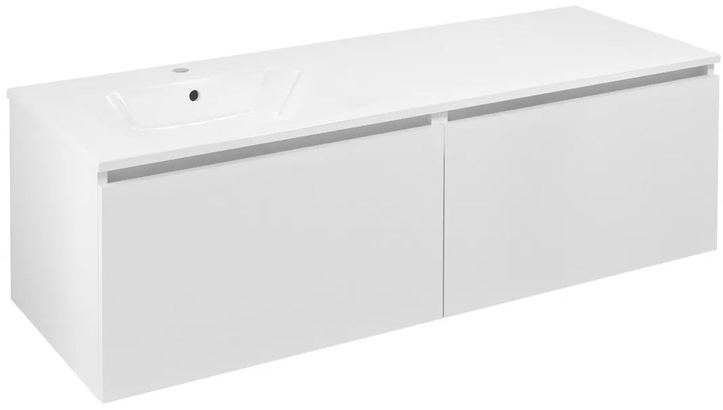 Sapho Sapho, LOREA skrinka s umývadlom 141x46x51,5cm (70+70cm), ľavá, biela matná, LE070-3131-L-04