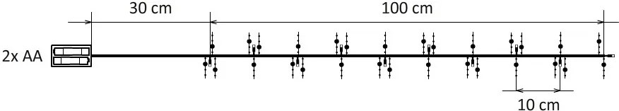 DECOLED Svetelná reťaz LED na batérie, strieborné perly, ľadovo biela, 10 diód, 1,3 m